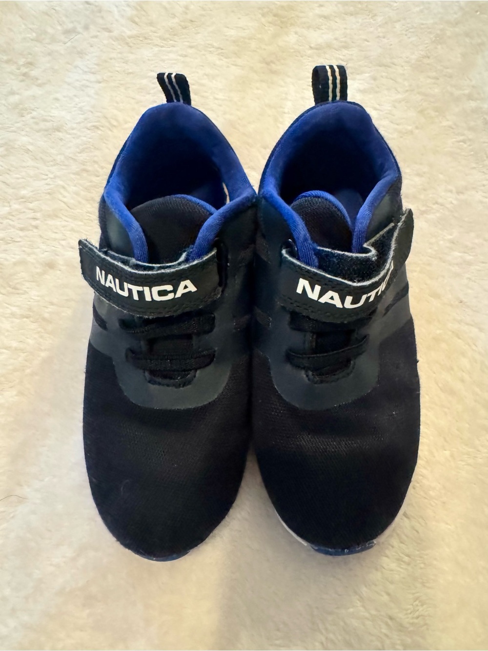 Nautica Kids Black and Blue Hook-and-Loop Sneakers